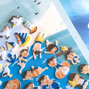 festa di nuoto spiaggia festa adesivo festa estiva felice nuoto feltro adesivo bambini divertimento tempo imparare a nuotare nuoto tema adesivo scrapbook