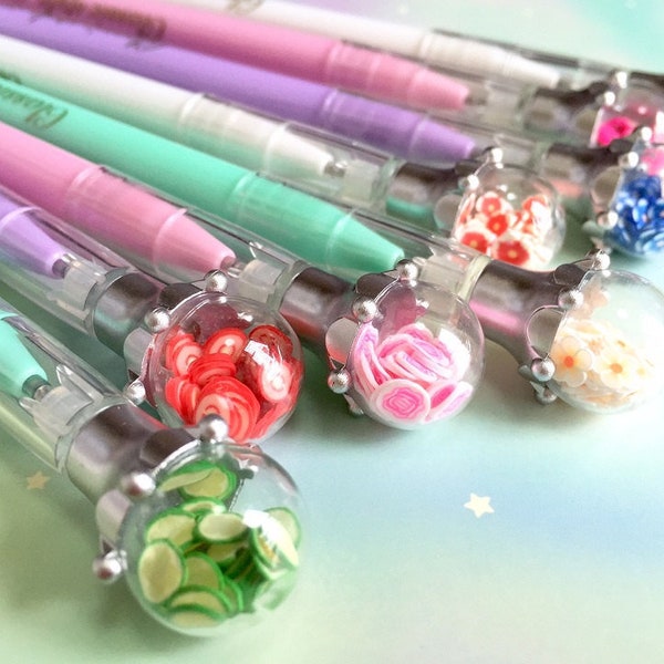 Stylo à bille en cristal, Mignon stylo plume d'encre boule de fleur boule de fruit stylo coloré cadeau, Mignon, mariage, stylo, partie