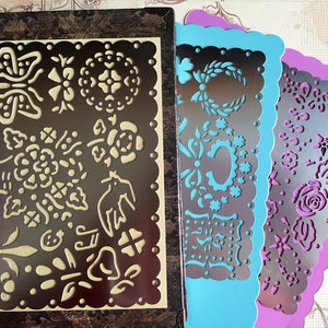 Flower lace planner ruler Art Shapes stencil ruler girl life planner stencil for bullet journal metal ruler stencil layout drawing tool
