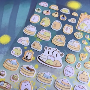 Ontspanning tijd Hot Springs partij cartoon sticker, Japanse badhuis genieten van het baden spa massage vet dierlijke seal label sticker