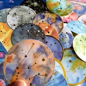 22 große Planet Sticker Sternbild Sternzeichen Weltraum Deko-Sticker Sternzeichen Löwe Sternzeichen Löwe Widder