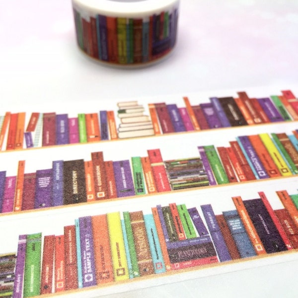 book shelf washi tape 5M x 2cm colorful book book case library washi masking tape sticker study planner sticky tape student label gift