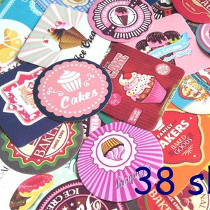 colorato autoadesivo handmade Cupcake, mini bigné Dessert Tempo sticker panificio partito bigné