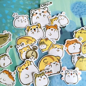 36 hamster sticker cartoon hamster cute hamster flake sticker lovely forest animal super cute pet gerbil guinea pig fat mouse sticker
