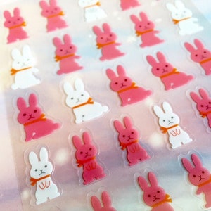 Hasen Aufkleber weißer Hase rosa Hase Niedlich Bauernhof Tier kawaii Hase Süßer Baby Hase Mini Hase Aufkleber Planer Sticker Dekor Geschenk