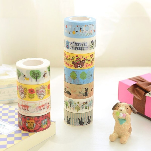 elephant tape oz little girl little rabbit monsters university tape sticker dancing ballet girl happy party animal bear trees black cat tape