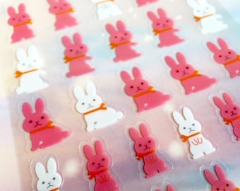 rabbit sticker white rabbit pink rabbit Cute farm animal kawaii bunny lovely baby rabbit mini rabbit themed planner sticker decor gift