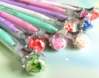 10 stuks creatieve bloemen pen kunstmatige anjer vormige balpen zwart 0,5 mm gel inkt balpen voor meisjes vrouwen leraar thuis kantoor school bureau decoraties, willekeurige kleur