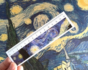 30 Vincent van Gogh paper ruler bookmark embellishment cards fine art print mini masterpiece starry light landscape bedroom almond blossom