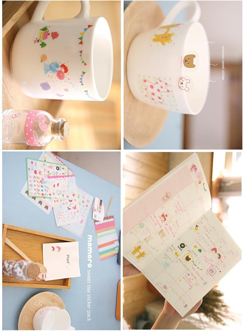 6 Sheets Cute Cartoon Girl Sticker Little Red Hat Girl Cute Diary ...