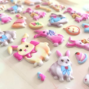 süßer Kaninchen Aufkleber bunter Hase Alice im Wunderland Kaninchen Mini Kaninchen Baby Kaninchen Aufkleber DIY Kaninchen Sammlung Geschenk