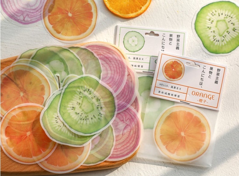 2D Onion Orange Kiwi memo paper Cute Fruit vegetable memo note fruit party paper memo paper embellishments mixed media Paper Note decor