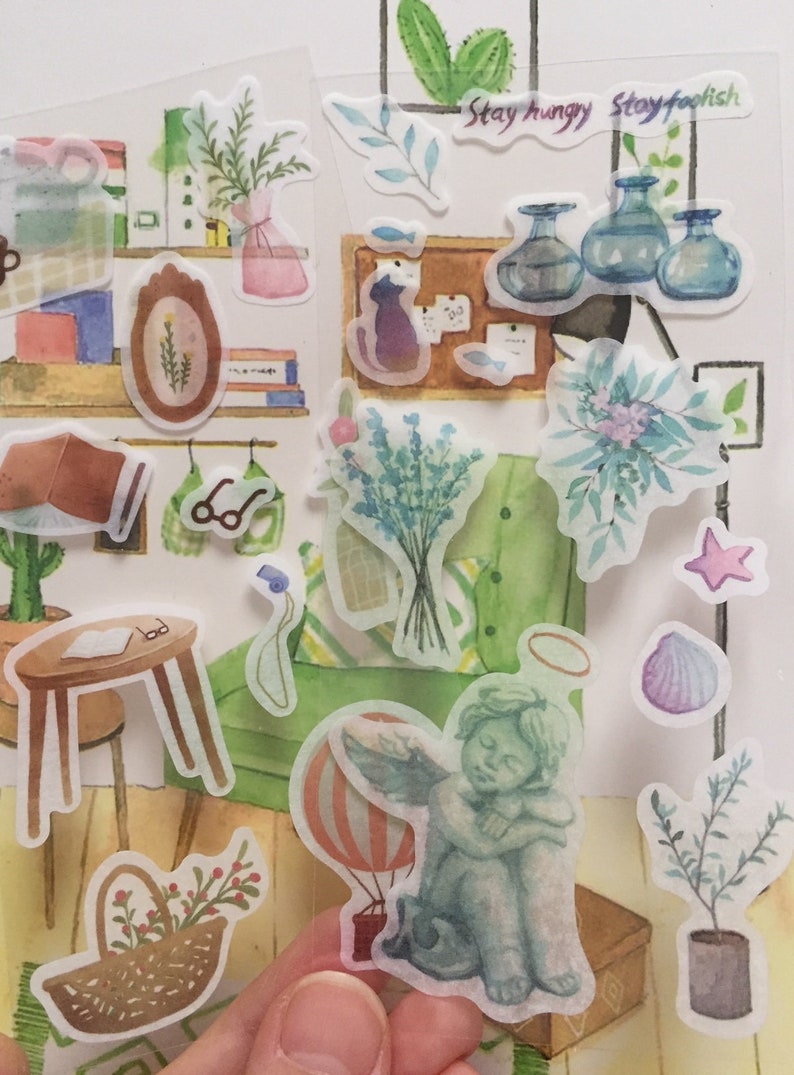 Cozy Home Furniture Sticker Set of 6 Interior Design Vintage House ...