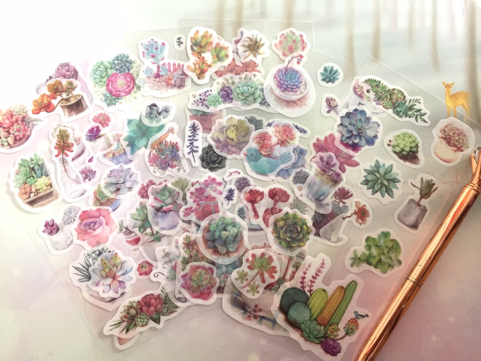80 Cute Plant Stickers Gardening Fat Plant Succulents Plant Green Plant ...