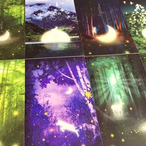 30 glow in the dark Wald Karten Karte Mystery Wald geheimnisvolle Nacht Garten Märchen Postkarte Papier Geschenk
