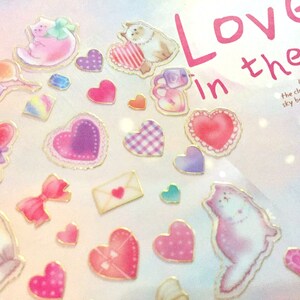 mini red heart cat sticker shorthair cat pussycat princess pet cat kitten kitty persian cat heart theme mini heart fancy deco sticker