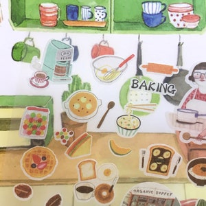 planejador de cozinha adesivo cozinha assando chef receitas de cozinha café da manhã hora do chá livro livro de receitas caderno etiqueta ícone planejador de cozinha adesivo