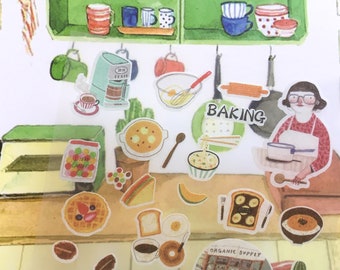 Küchen Planner Sticker Kochen Bäcker Kochrezepte Frühstück Tea Time Buch Kochbuch Notizbuch Sticker Symbol