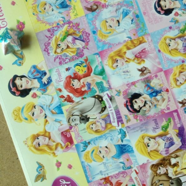 Disney princess gift the Little Mermaid princesses party Sticker Ariel Snow white Cinderella Beauty and the Beast sticker classic collection