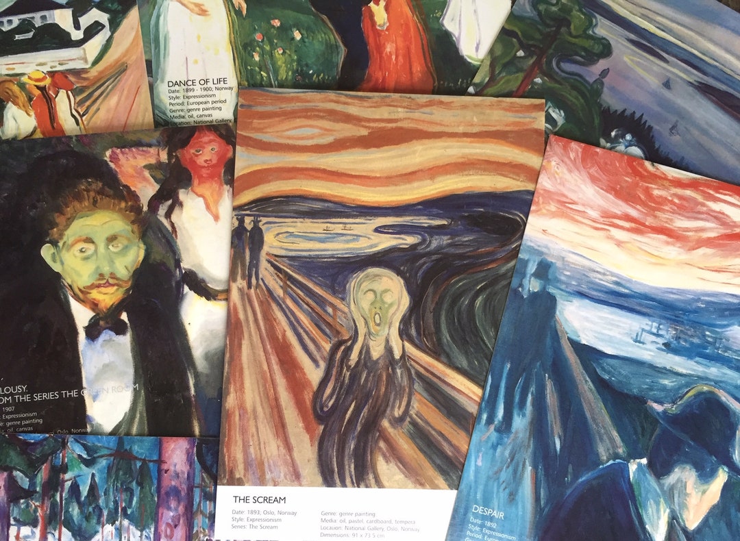 叫びのポストカード 30 枚の美術品 エドヴァルド・ムンクの絵画