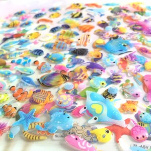 fancy rare fish deep sea creatures sticker rainbow fish tropical fish weird fish epoxy sticker jellyfish group colorful sea world deco gift image 6