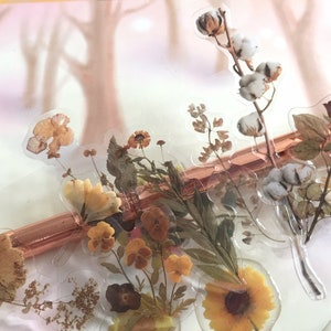 Herbst Pflanzen Epoxy Aufkleber gepresste Blume Blätter Muster Aufkleber getrocknet Herbst Wald Blumen diy Herbst Saison Garten Thema Geschenk