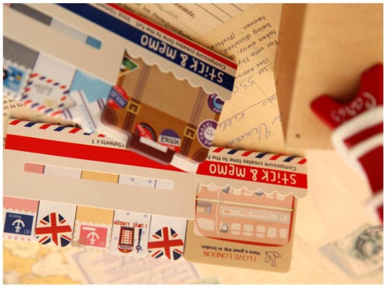 Luggage case memo mini envelope sticky note travel handbook travel journey world trip country sign trip label deco traveller diary image 3