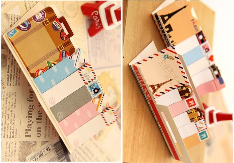Luggage case memo mini envelope sticky note travel handbook travel journey world trip country sign trip label deco traveller diary image 4
