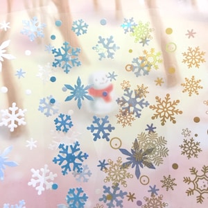 100 adesivos de flocos de neve extravagantes mini flocos de neve de Natal inverno flocos de neve holográficos flocos de neve congelados ícone etiqueta adesivo de unha presente decoração