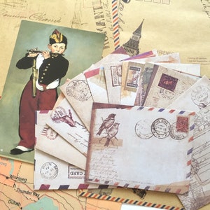 12 sobres retro vintage estilo antiguo de Europa patrón antiguo lindo tamaño mini sobre tarjeta de mensaje diy correo especial tarjeta de agradecimiento regalo