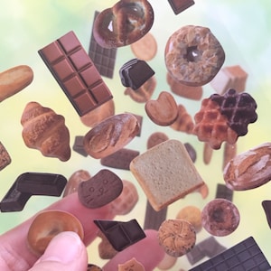 mini chocolate cute bread stickers bakery classic bread collection French bread toast cookie waffle bread lover diy bakery journal sticker