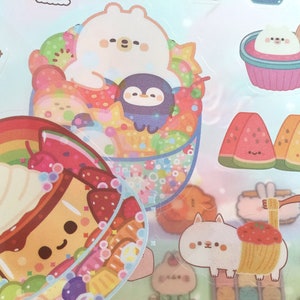 120 cartoon foodie stickers kleurrijk voedsel wereld dessert eten karakter dier fijnproever regenboog eten feest etiket planner sticker pictogram cadeau