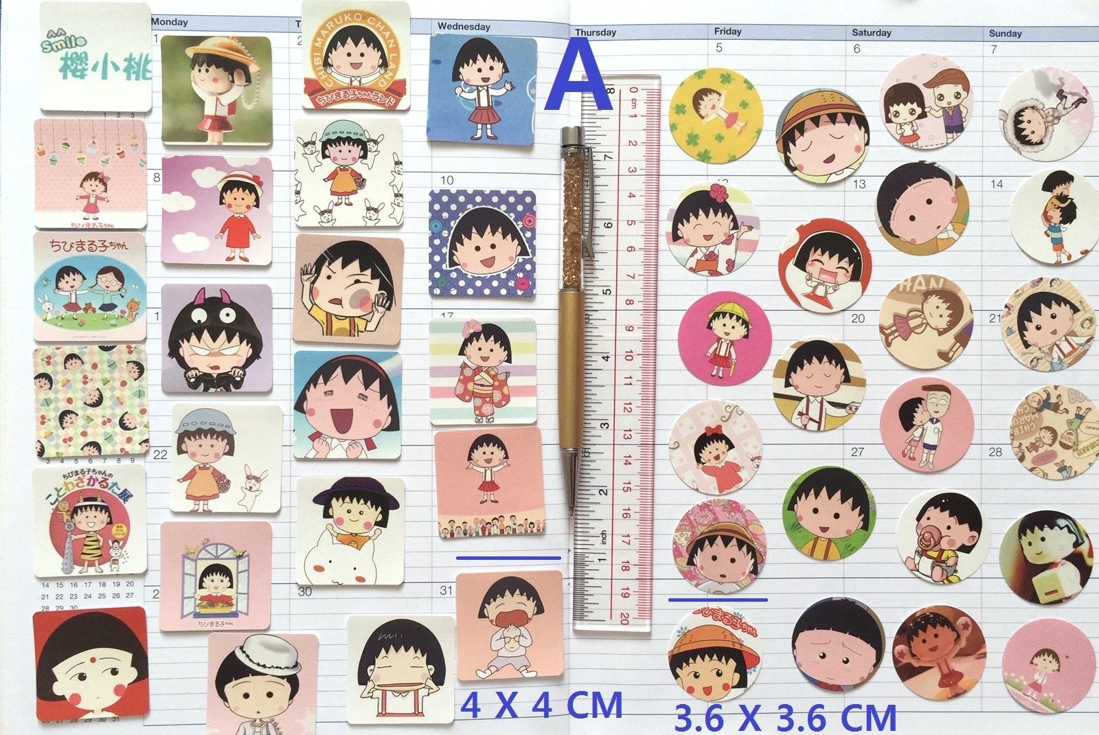 Chibi Maruko Chan Sticker Cute Girl Maruko Funny Family Sakura