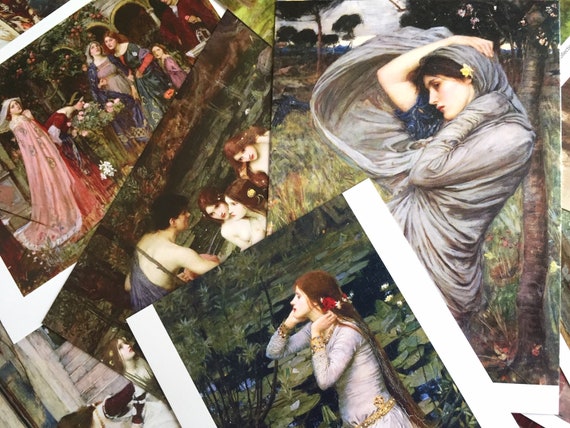 set of 30 John William Waterhouse postcards Best collection vintage lady portrait famous oil painting paper card art gallery fine art gift