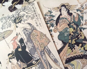 喜多川歌麿 大首絵 ポストカードセット 30枚 古代芸者 浮世絵