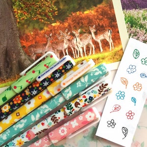 Niedliche Stifte Set 6 Happy Tagebuch Stift Blume Themen Geschenk Blume Stift Gel Tinte Stift niedlich Stift Kawaii Stift niedlich Geschenk Mädchen Tagebuch Mädchen Planer Zubehör