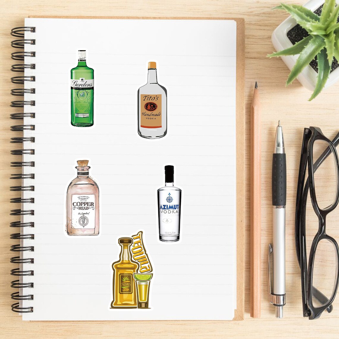 50 Alcoholic Beverages Collection Stickers 2D Liquor Whisky Etsy