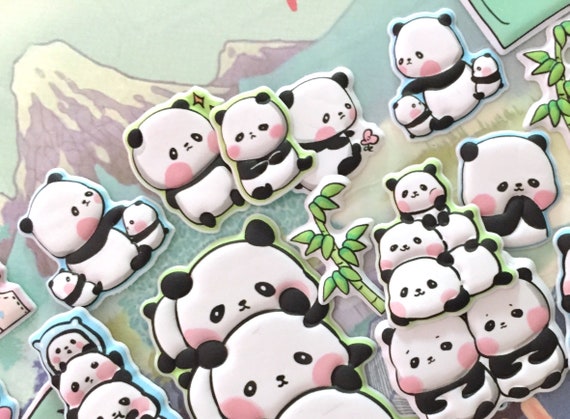 lindo, bebé, panda, caricatura, sentado, en, pasto o césped 5112861 Vector en Ve