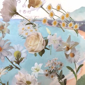 Witte toon bloem sticker witte roos madeliefje chrysant 2D witte wilde bloem foto sticker gedroogde bloem ambachtelijke DIY bloem dagboek decor cadeau