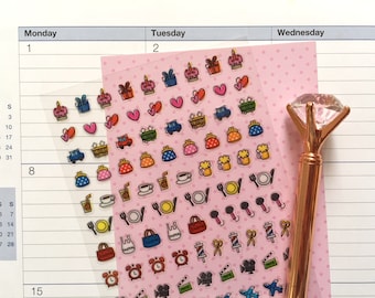 147 entertainment planner stickers schedule icon shopping birthday body check coffee dinner haircut movie leisure daily life calendar icon