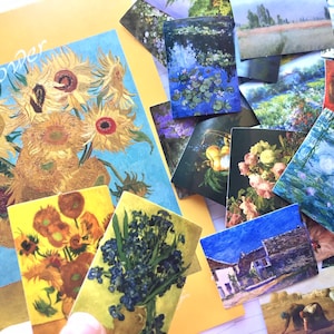 45 berühmte berühmte Ölgemälde Aufkleber die beste Sammlung von Kunst Malerei Landschaft Landschaft Mini Druck Meisterwerk Kunst Journal Geschenk