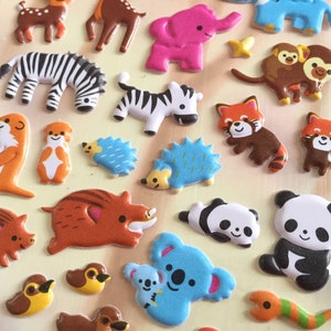 Berçário animal mãe e bebê adesivo inchado animal adorável em pares grupo de animais zebra panda vermelho urso polar porco selvagem deco crianças brinquedo presente