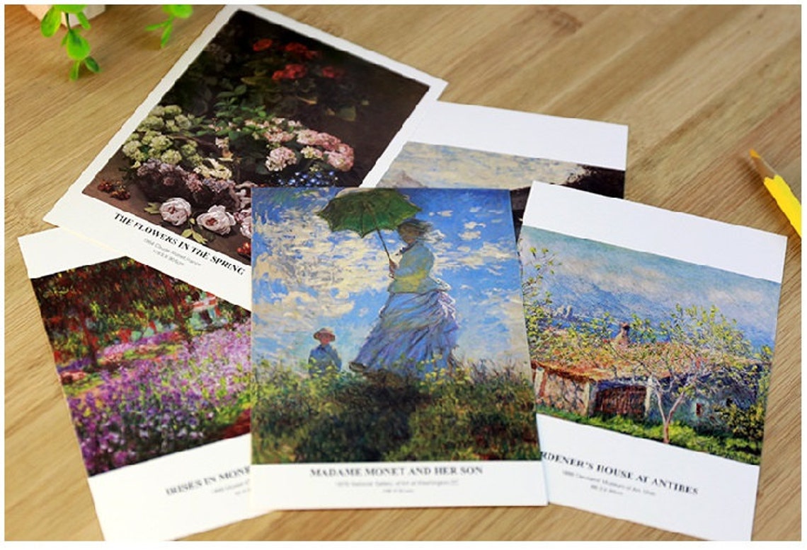 Claude Monet Postcard 30 Classic Collection Canvas Art Print - Etsy