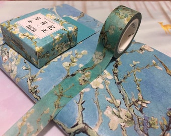 Almond Blossom Baum Washi Tape 7m x 1,5cm Vincent van Gogh klassisches berühmtes Ölgemälde Geschenkband klassisches Kunstdekor Aufkleber