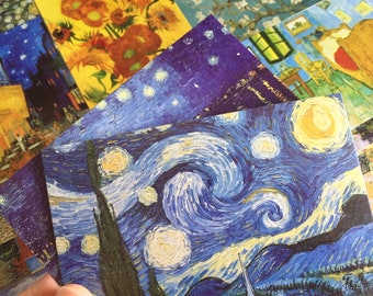 30 Die beste Sammlung von Vincent van Gogh Postkarte klassische berühmte Ölgemälde Postkarte Fine Art Papier Geschenk Sternenlicht das sternenklare Nacht