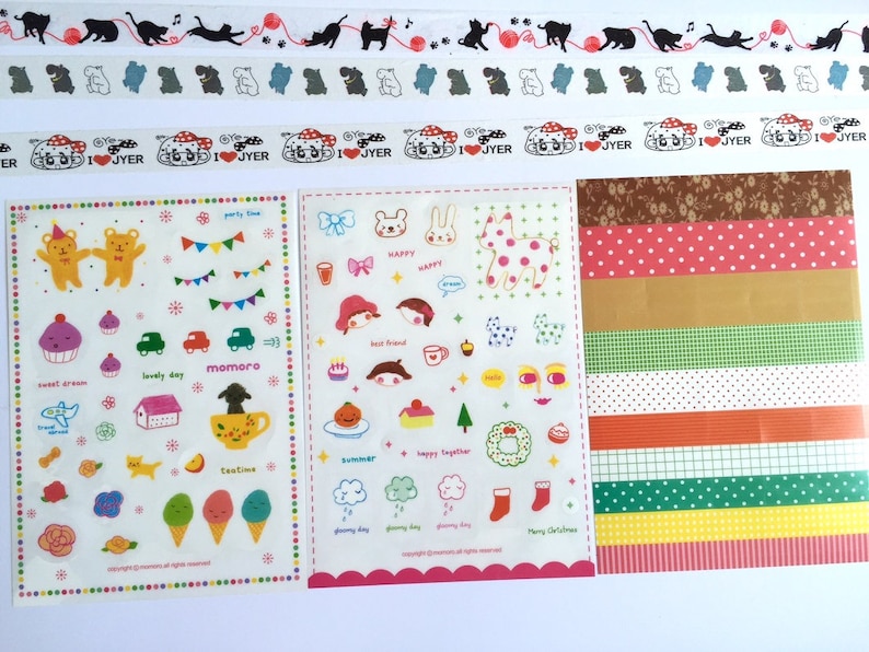 6 Sheets Cute Cartoon Girl Sticker Little Red Hat Girl Cute Diary ...
