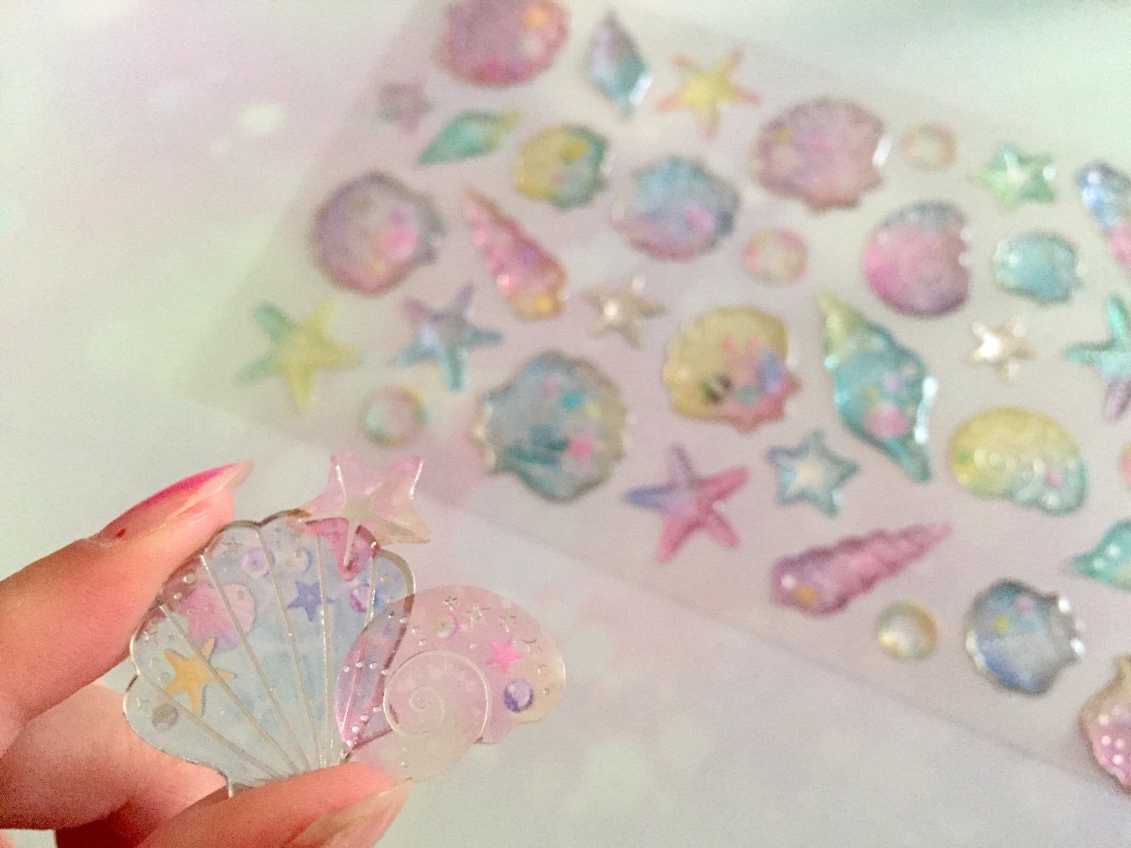 Pretty Seashell Sticker Pearl Shell Ocean Shells Oyster Shell Starfish ...