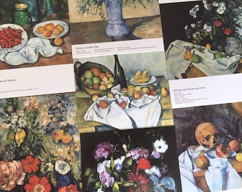 30 Die beste Sammlung von Paul Cezanne, der den Korb mit Äpfeln Stillleben mit Kirschen und Pfirsichen, Vater der modernen Kunst, Postkartenset malt