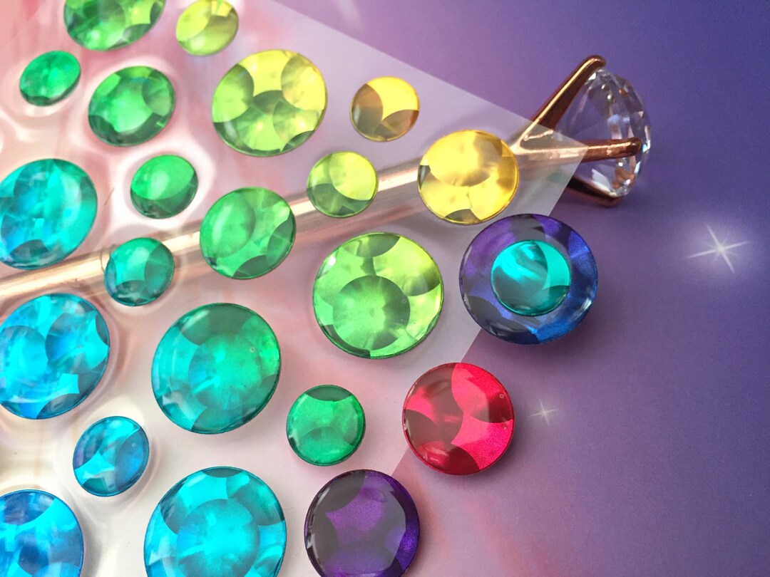 Coloré boule étincelle bulle époxy autocollant dégradé pois arc-en