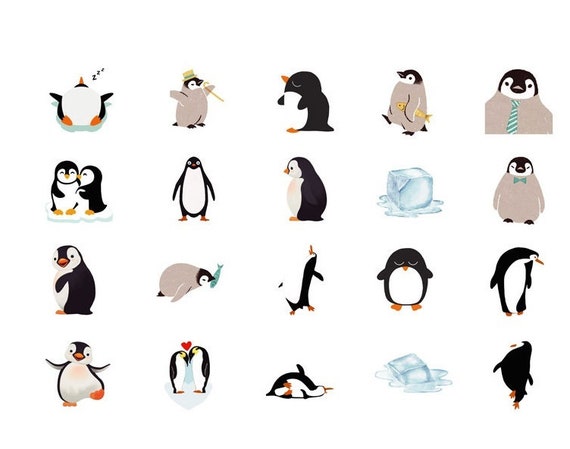 40 Cartoon Pinguin Aufkleber Kaiser Pinguine Antarktis Wildtier Riesen  Pinguin Fossil Pinguin Themen Happy Pinguin Party Pinguin Liebhaber  Geschenk - .de
